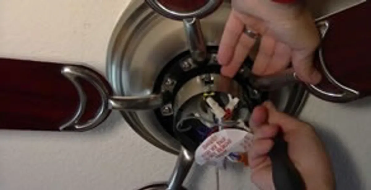 Ceiling fan installation with electrical wiring and mounting by professional electrician in Oklahoma City, OK