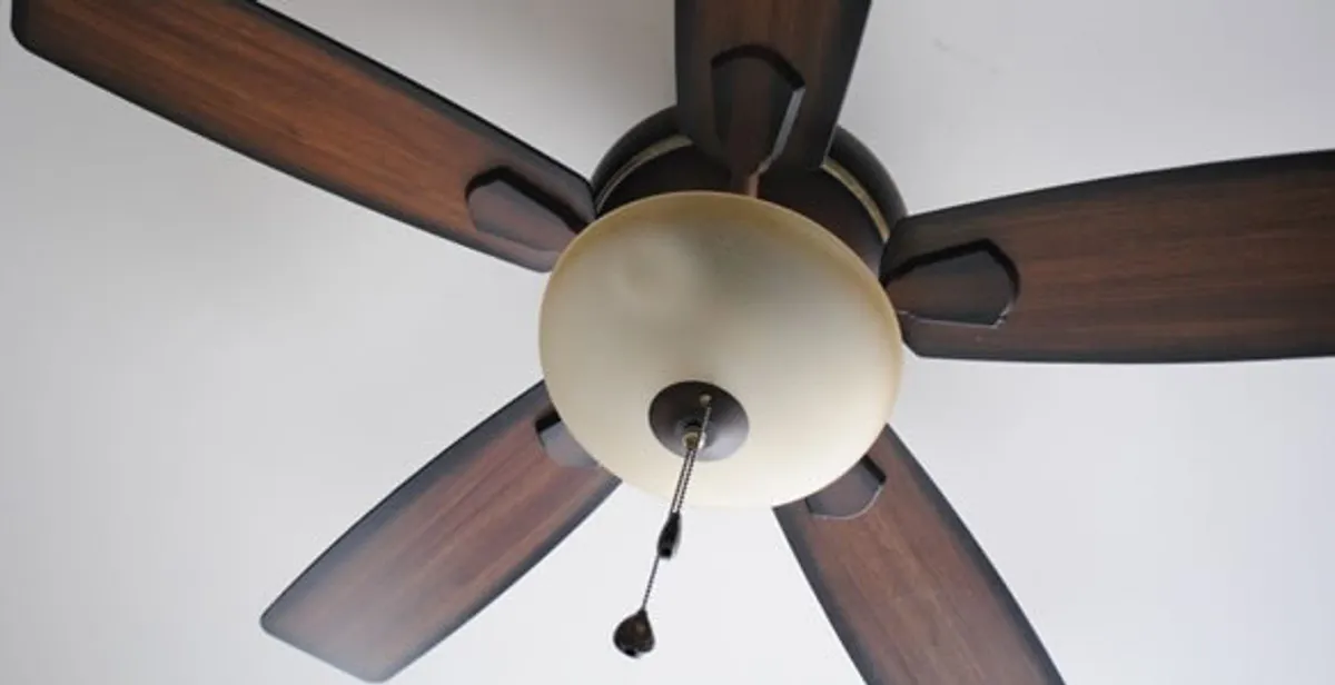 Fully installed ceiling fan with balanced blades and light fixture in Oklahoma City, OK