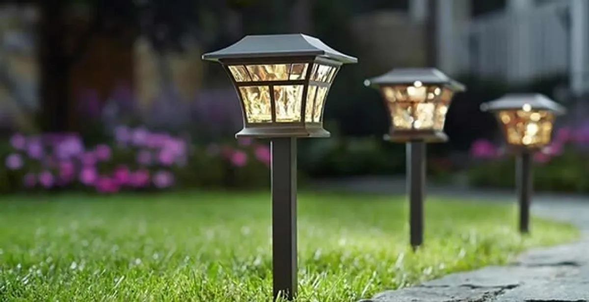 landscape lighting installation services with professionally installed pathway lights in Oklahoma City, OK
